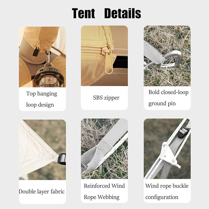 Inflatable Glamping Tent, 3-5 Person Family Tent, 4 Season Waterproof Windproof Large Air Tent with Air Pump and Carry Bag, for Outdoor, Camping, Hiking, Mountaineering