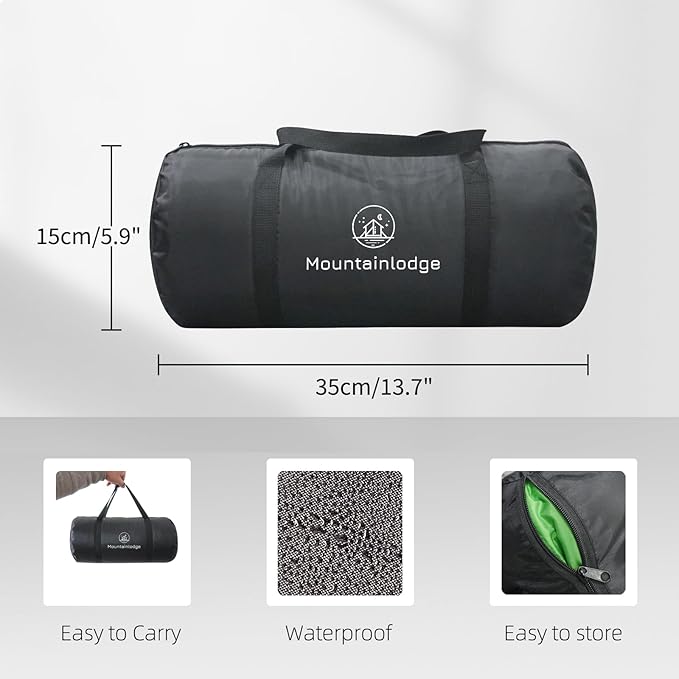 MOUNTAINLODGE Outdoor Durable Green Camping Blanket for Adult&Kids,Portable Packable Waterproof Blanket for Travel,Backpacking and Take a Short Rest.