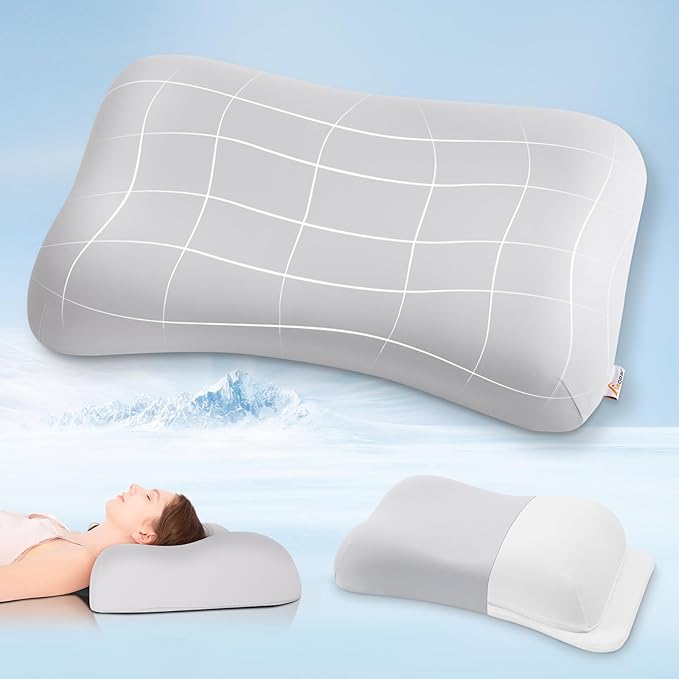 Elegear Deep Sleep Cooling Neck Pillow, Zero-Pressure Tech Orthopedic Pillow Provides Ultra-soft Cloud Support&BreathabAle, Ergonomic Contour Cervical Pillow for Neck Pain Relief for Side&Back Sleeper