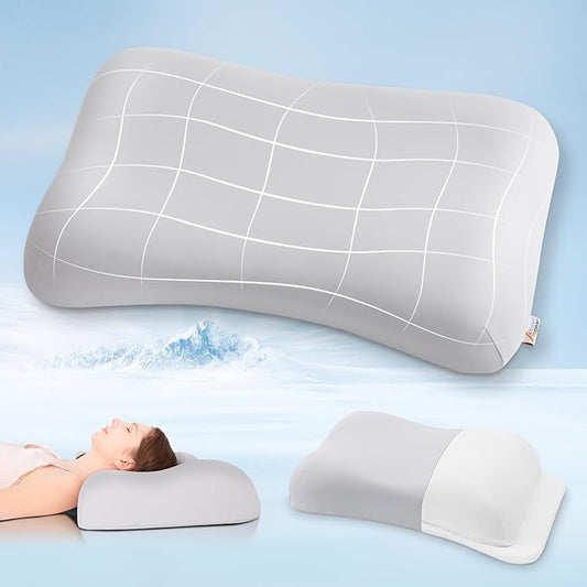 Elegear Deep Sleep Cooling Neck Pillow, Zero-Pressure Tech Orthopedic Pillow Provides Ultra-soft Cloud Support&BreathabAle, Ergonomic Contour Cervical Pillow for Neck Pain Relief for Side&Back Sleeper