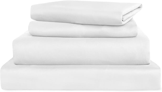 Cal King Sheet Set - 4 Piece California King Sheet Sets - Extra Deep Pocket California King Sheets Fade Resistant Fits up to 24in Hotel Luxury Cal King Bed Mattress - White