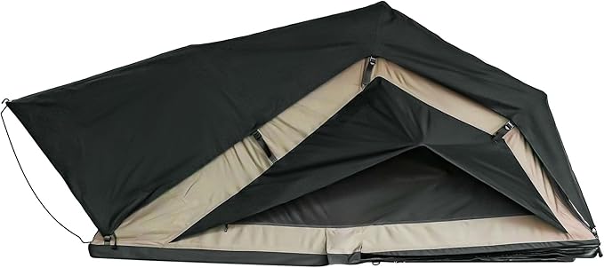 Rooftop Tent, Roof Top Tent for 2-3 Person, Blackout-Coated Polycotton & Oxford for UV Protection and Waterproof, with Aluminum Ladder, Skyview Window, Mattress, for Car/Truck/Jeep/SUV/Van