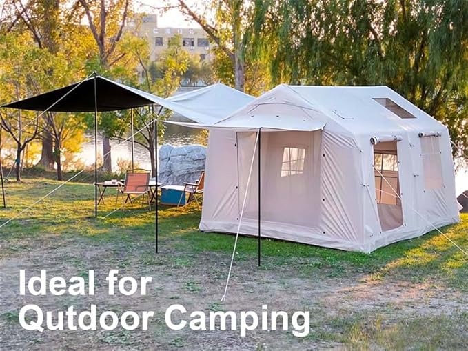 Inflatable Tents for Camping, Large Inflatable Camping Tent with Hand Pump, Easy Setup Tents for 4-6 People, Portable Glamping Tent