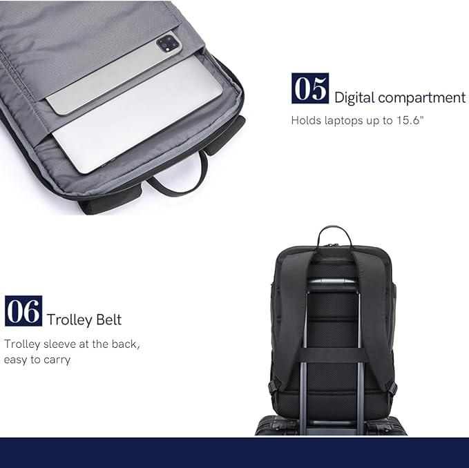 Kingsons Travel Backpack Travel Laptop Backpack Business Computer Bag Waterproof Large Capacity for Men Women