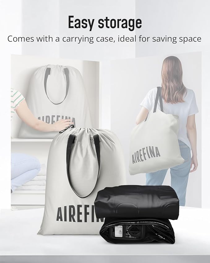 Airefina King Size Air Mattress with Built in Pump, Upgraded 18" Raised King Blow Up Air Mattress 2-4 Persons for Guests & Home, Ideal for Temporary Use, Colchones Inflables Air Bed 800 lbs