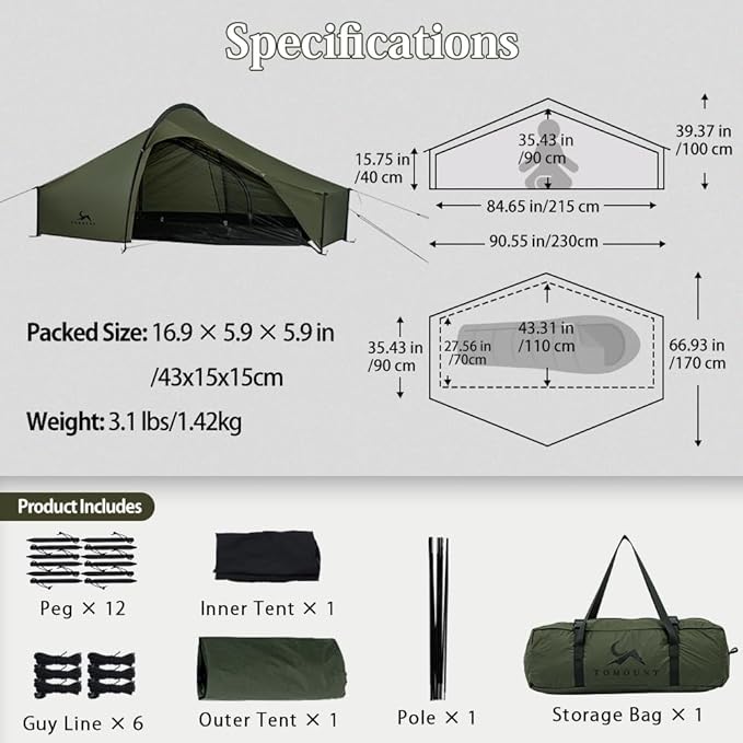 Ultralight 15D Nylon Tent Lightweight Backpacking Tent,Waterproof Windproof Tents for Climbing,Camping,Hiking,Trekking
