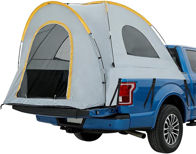 Truck Bed Tent with Awning Pickup Truck Tent for 5–8.2 ft Bed Waterproof PU3000 Oxford Camping Tent Portable Truck Camper for Chevy Silverado 1500 F150 Ram 1500