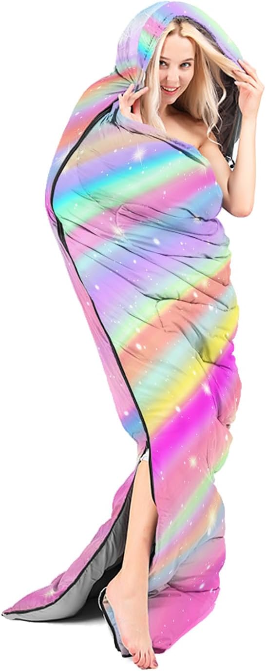 Sleeping Bags for Adults Kids,Backpacking Camping Sleeping Bag for Girls Boys Lightweight Waterproof Cold/Warm Weather Sleeping Bag for All Season