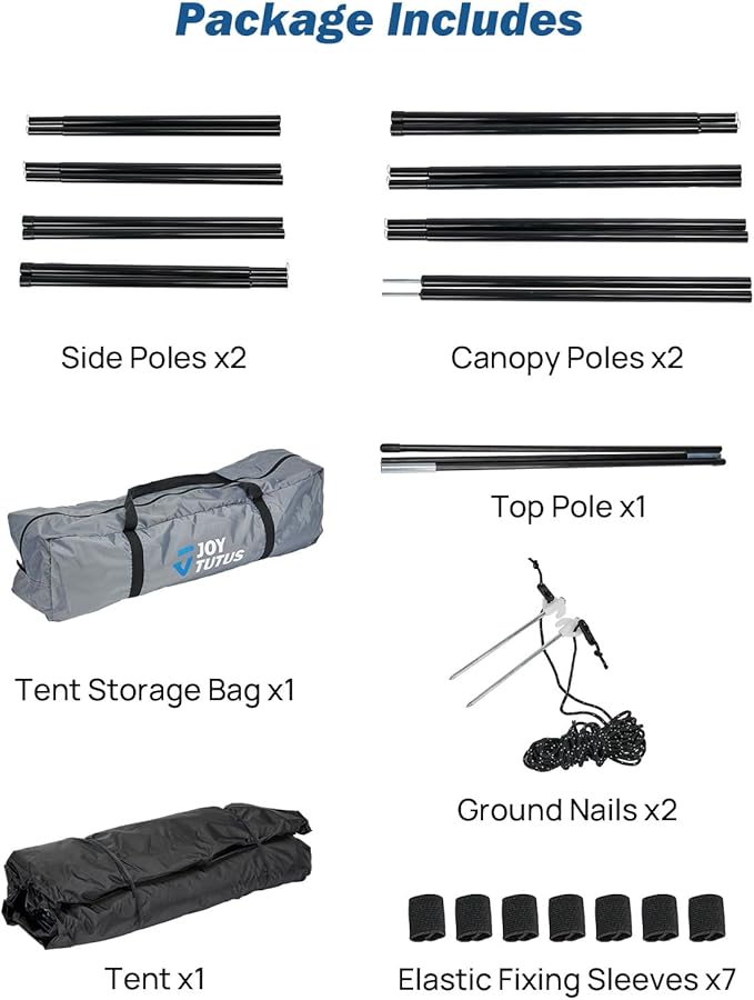 JOYTUTUS Truck Tent with Awning, Truck Bed Tailgate Tent Pickup Camping Tent Canopy (Only Fits Mid-Size Truck with Soft Hard Topper or Camper Shell)