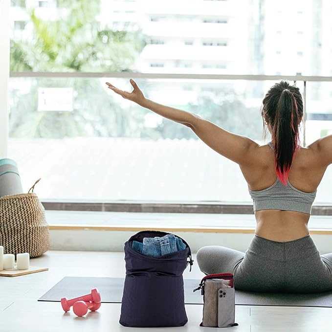 Nylon Stuff Sack Set 5-Piece (1.4L/2.7L/3L/7.5L/15L); Drawstring Storage Sack; Mesh Bags; Ditty Bags Small M Large XL for Organization Travel Camping Backpacking Down Jacket; Assorted Colors