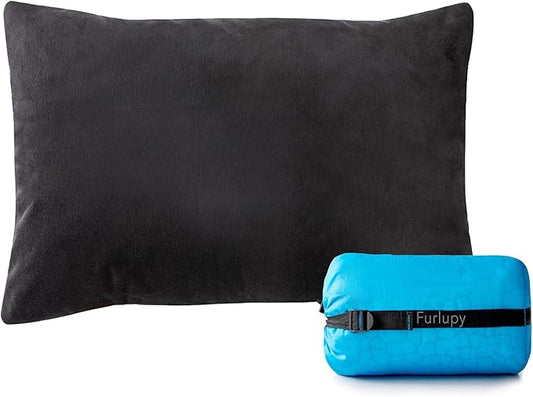 Small Shredded Gel Memory Foam Pillow,Adjustable for Contoured Support -Portable Ideal for Backpacking, Camping, Travel, Car, Airplane,Office Nap