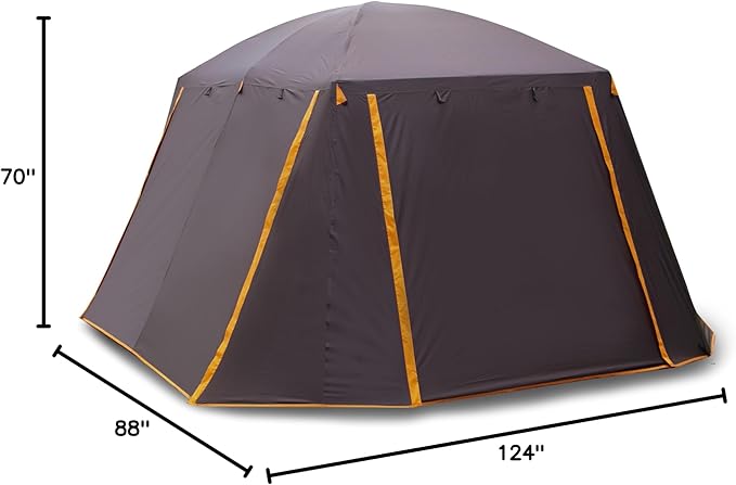 KTT Extra Large Tent 12 Person,Family Cabin Tents,Full Rainfly,2 Bay-Windows,2 Rooms and 3 Doors 3 Windows with Mesh,Waterproof,Straight Wall,Double Layer,Big Tent for Outdoor,Picnic,Camping