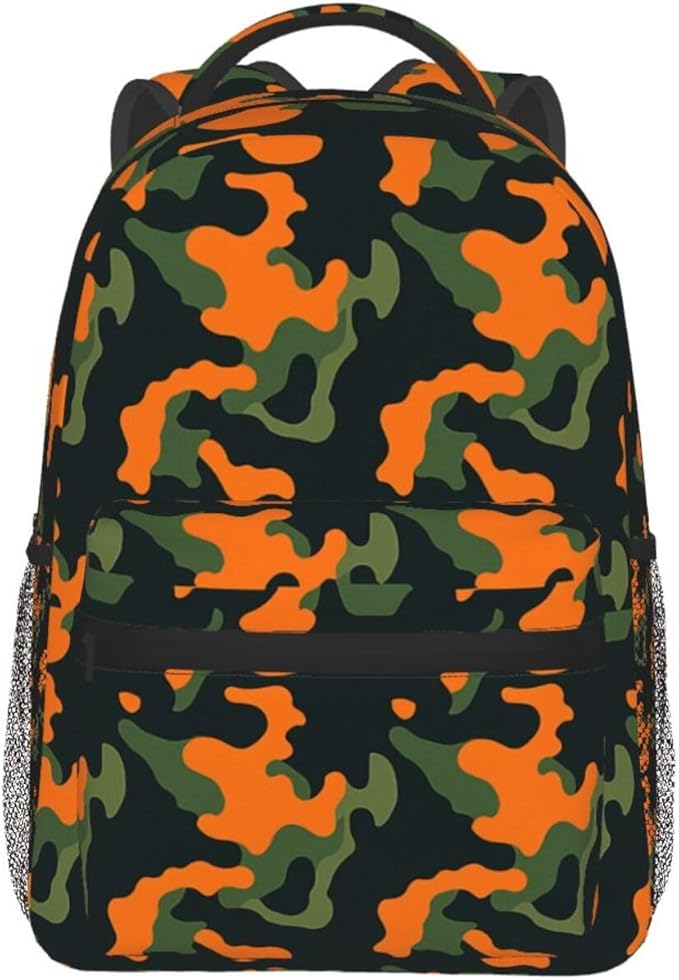 Men Women Lightweight Camouflage Memorial Day Casual Daypack Large Capacity Bookbag With Adjustable Shoulder Straps for Gym Business Bicycle