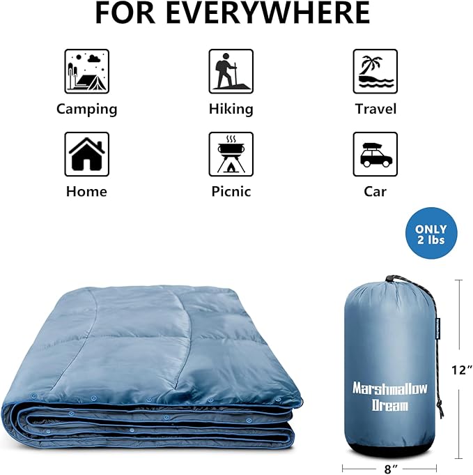 Camping Blanket, Packable Puffy Blankets Lightweight Windproof Waterproof for Outdoors,Hiking, Backpacking,Beach,Car,Picnic,Stadium
