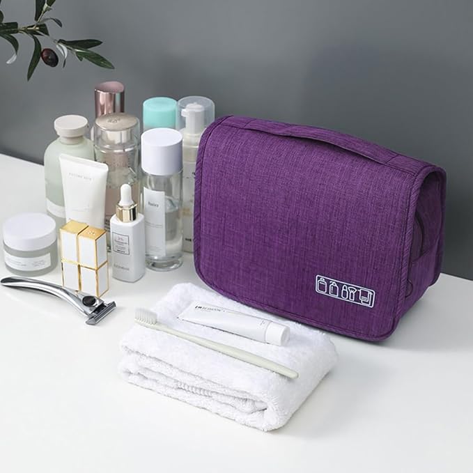 Sechunk Toiletry Bag Water-Resistant Makeup Cosmetic Bag Travel Organizer for Accessories Travel Bag with Hanging Hook