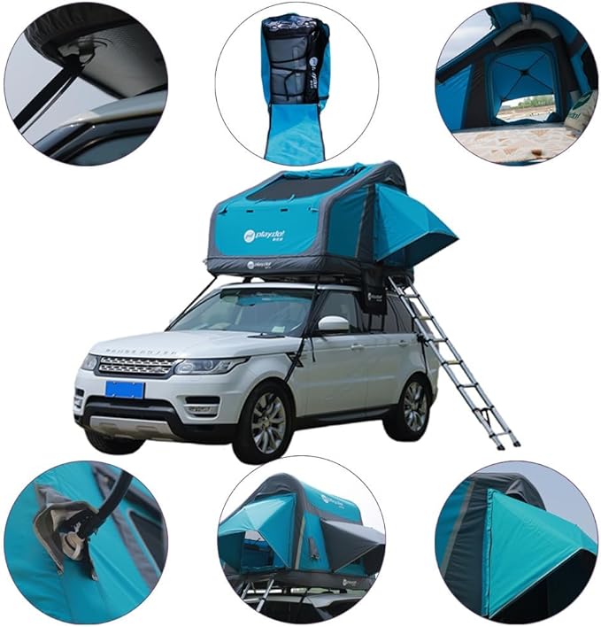 UNISTRENGH Truck Rooftop Tents Portable Inflatable Family Camping SUV Car Roof Top Tent with Skylight, Sun, Wind, and Waterproof SUV Truck Roof Tents