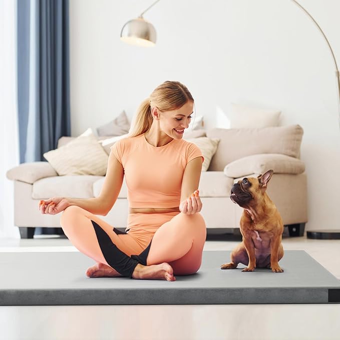 Tangkula Memory Foam Sleeping Pad, Roll Up Floor Mattress with Carry Bag, Non-Slip Bottom, Guest Floor Folding Bed for Sleepover, Portable Camping Mattress for Indoor Outdoor Car Travel Cot Tent