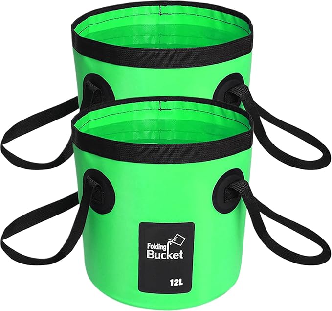 BANCHELLE Collapsible Bucket Water Container Portable Folding Camp Wash Basin for Outdoor Traveling Hiking Fishing Car Washing Gardening Camping 2 PCS