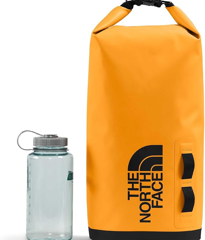 The North Face Base Camp Dry Bag - Roll-Top Waterproof Stuff Sack, Ideal for Camping Gear & Kayak Accessories, Summit Gold/TNF Black, 12 Liters