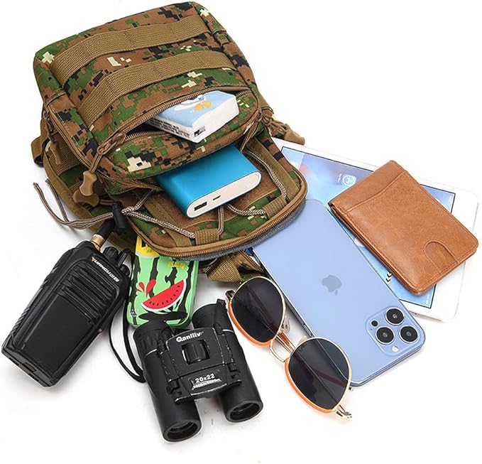 Viriber Tactical Backpack, Waterproof Military Cross-body Molle Sling Shoulder Backpack Chest Bag for Outdoor Every Day Carry Black02