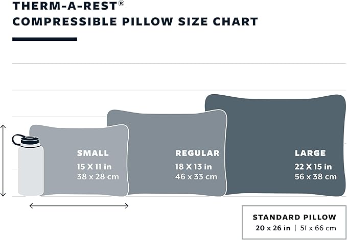 Therm-a-Rest Compressible Cinch Camping and Backpacking Pillow, Small - 12 x 16 Inch, Desert