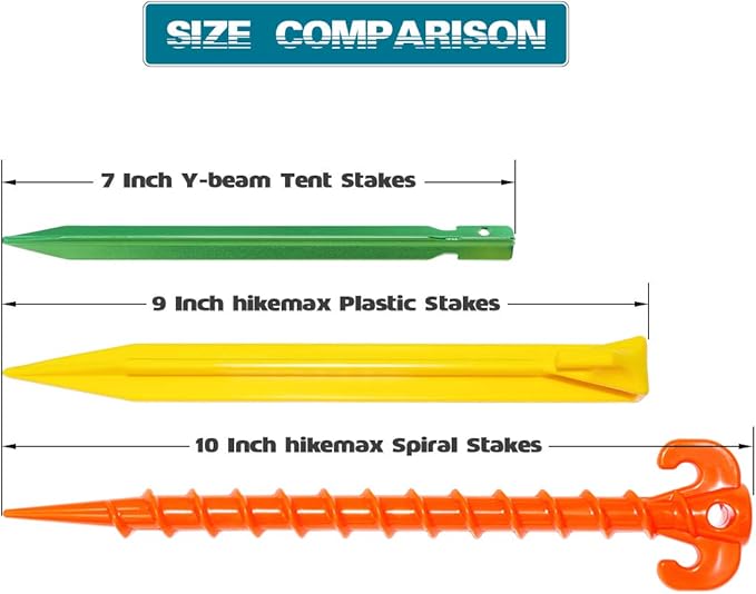 30 Pack Plastic Tent Stakes - 9 Inch Heavy Duty Beach Tent Pegs Canopy Stakes - Essential Gear for Camping, Backpacking, Gardening and More