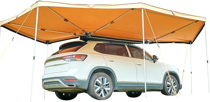 VEVOR 270 Degree Awning, 133 sq.ft Driver Side Vehicle Awning, Waterproof UV50+ Car Side Awnings with Carry Bag, All-Weather Free-Standing Overland Awnings Car Shelter for SUV Van Truck Camping
