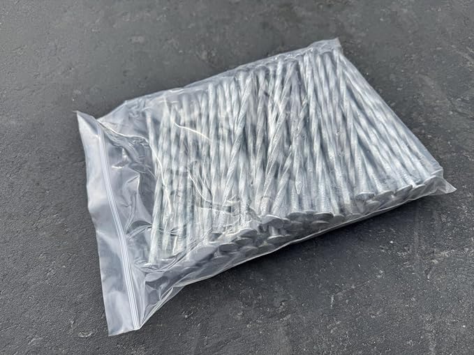 Sandbaggy 6" Spiral Landscape Timber Spikes - Galvanized Steel Nails - Landscaping Stakes, Artificial Turf Pins - 3 Gauge Steel (Metal, 800)