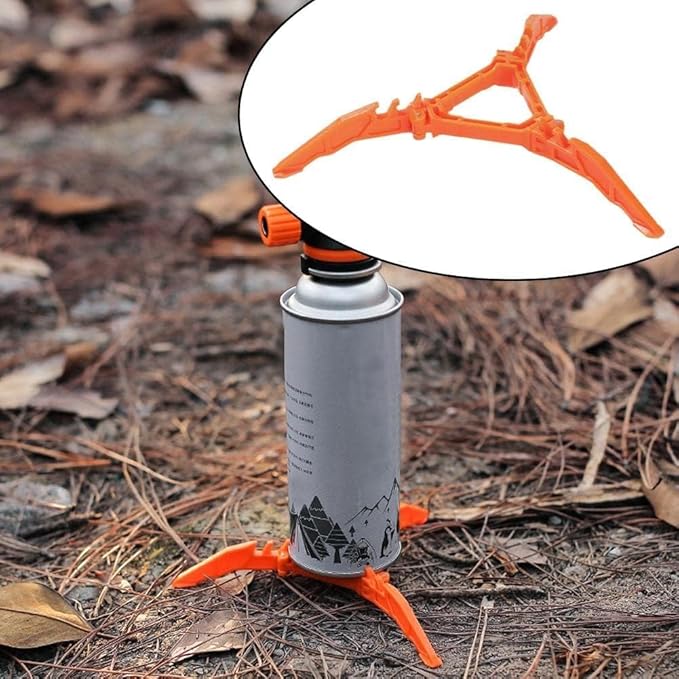 Orange Fuel Can Stabilizer for Camping Stoves,Mini Foldable Outdoor Camping Hiking Cooking Gas Tank Stove Stand,Stoves and Grills,Foldable Cartridge Canister Tripod Bracket for Hiking Camping Outdoor