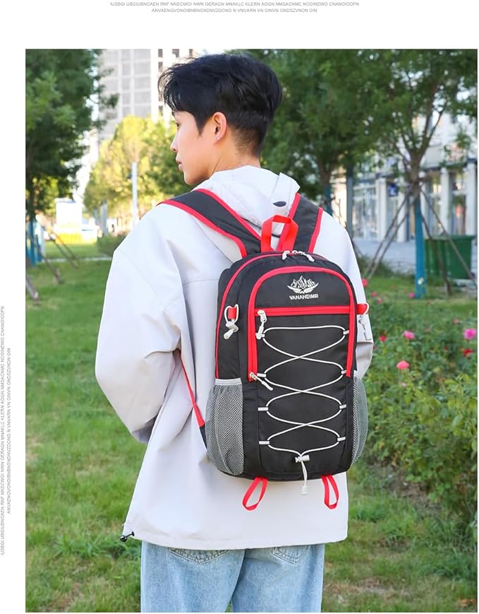 Foldable Lightweight Hiking Backpack Camping Cycling Travel Shopping Fitness Sports Backpack With Man And Women (Black)
