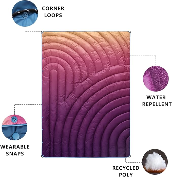 Mini Camping Blanket,Lightweight Down Alternative Puffy Blanket Packable Outdoor Blanket for Camping,Traveling, Stadium, Hiking, Picnics