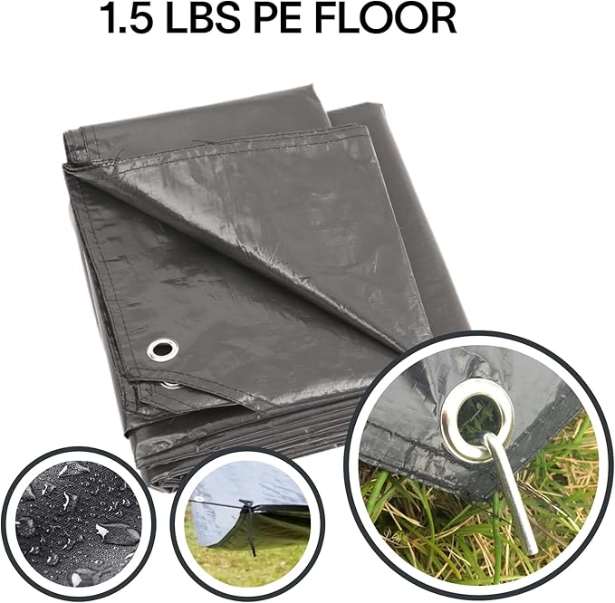 Alvantor Pop Up Bubble Tent - 6’ x 6’ Instant Igloo Tent - 2-3 Person Screen House for Patios - Large Oversize Weather Proof Pod - Cold Protection Camping Tent - Beige