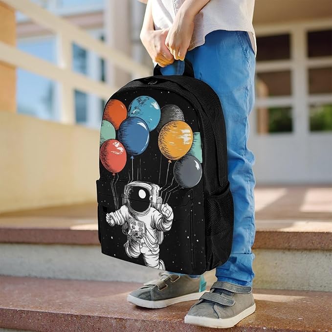 Supdreamc Backpack Lightweight Anti-Theft Multipurpose Trippy Space Astronaut Planet Art Shoulder Bag Large Capacity Travel Hiking Backpack With Padded Straps