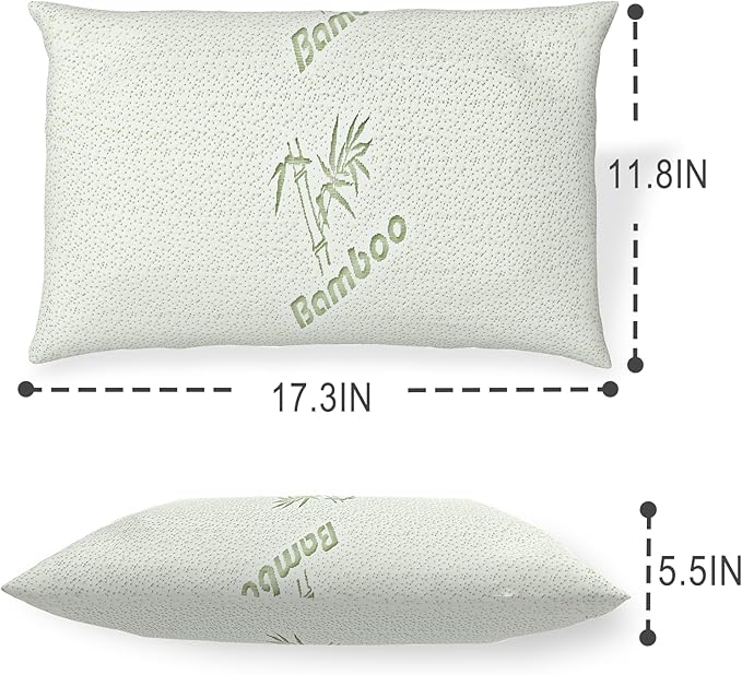 2 Pack Camping Pillows for Sleeping,Shredded Memory Foam Small Travel Pillow,Packable with Storage Bag,Soft Cover,Portable Pillow for Camp Backpacking Hiking Gear&Accessories