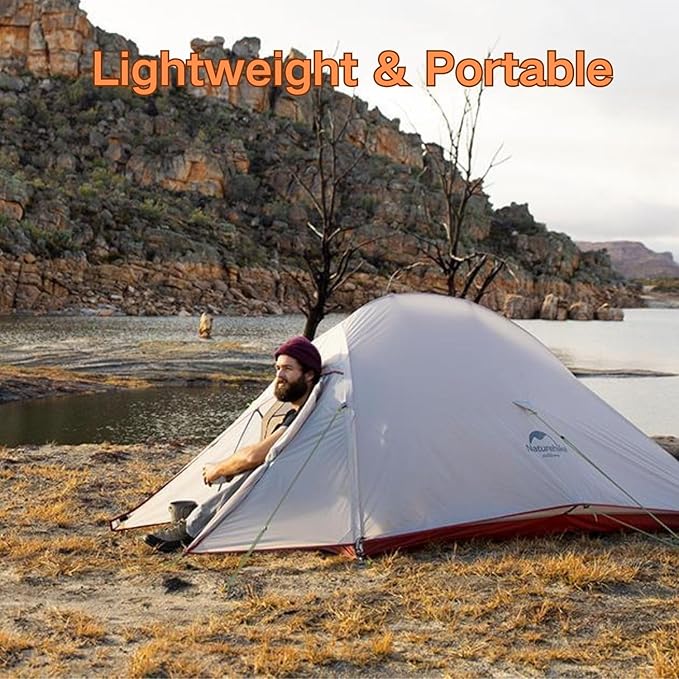 Naturehike 1/2/3Person Lightweight Camping Tent, Waterproof Tent with Inner Tent&Ground Cloth Mat, Portable Backpacking Shelter for Outdoor