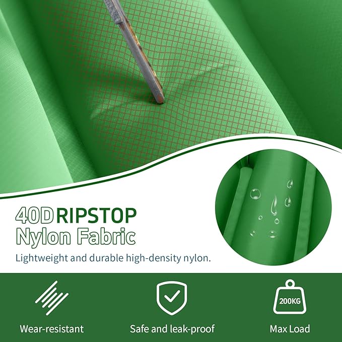 Ultralight Backpacking Sleeping Pad for Camping, with Inflatable Neck Camping Pillow, Lightweight Inflatable Sleeping Pad for Adults, Portable for Hiking, Car Travel - Durable & Comfortable