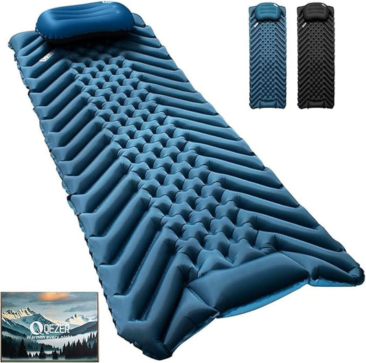 Ultralight Sleeping Pad Camping Inflatable Pillow for Camping Combo, Compact Backpacking Inflatable Sleeping Pad for Adults- Portable for Hiking, Travel - Durable & Comfortable