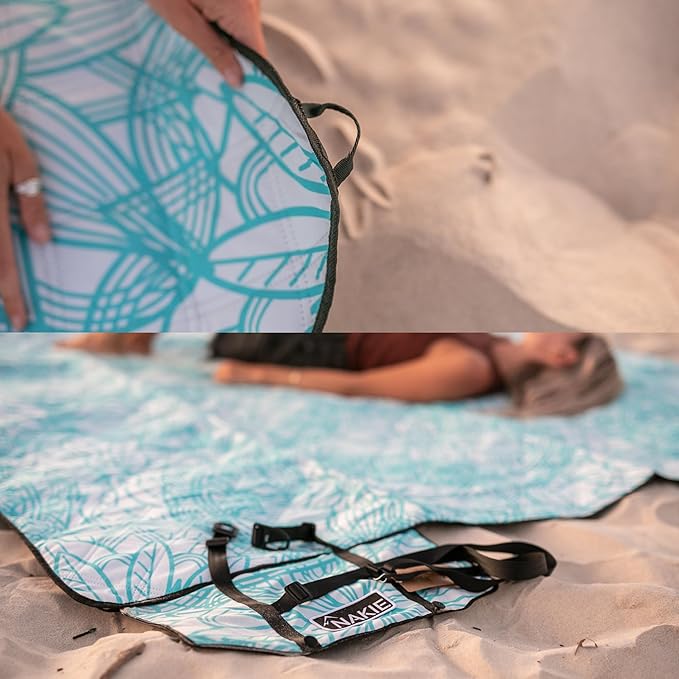 Nakie Picnic Blanket - Extra Large, Waterproof, Machine Washable, Easy Storage. Perfect for Camping, Picnics & Outdoor, Children by The Beach or Playing with Dog, 78inch x 78inch (Floating Lotus)