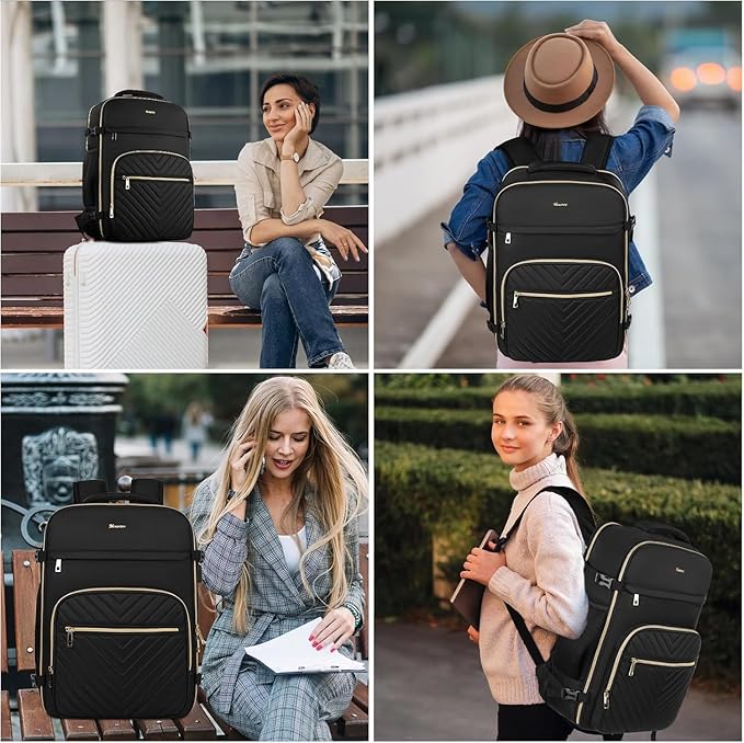 MOMUVO Large Travel Backpack Sets for Women,Carry On Backpack Flight Approved,Laptop Backpack Luggage Backpack with USB Charging Port,18.4 Inch