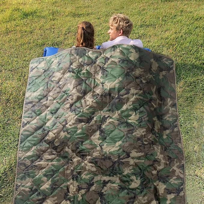 LOOGU Camo Blanket Waterproof Insulation Poncho Liner for Outdoor Camping, Hiking, Hunting, Survival, Backpacking, Picnicking