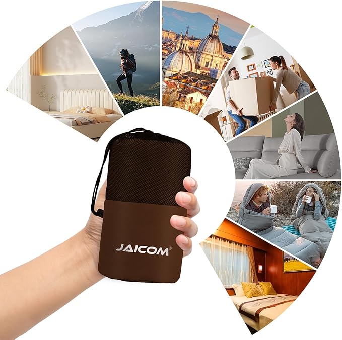 Sleeping Bag Liner, Sleep Sack Travel Sheets, Two-Way-Zipper Expose Feet Separately, Lightweight for Single, Backpacking,Hotels & Hostels, Camping, Travel, Business