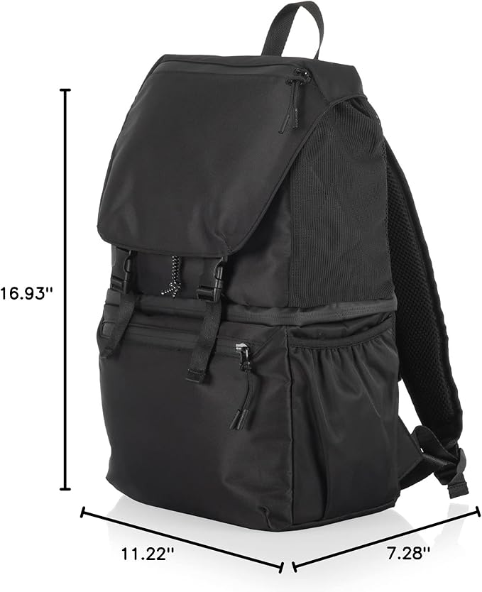 PICNIC TIME Tarana Backpack Cooler, Insulated Leakproof Backpack Made With Recycled Bottles, Portable Ice Chest For Beach, Hiking, Camping, Picnic, Lunch, Travel, Outdoor Adventures (Carbon Black)