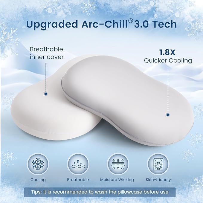 Elegear Deep Sleep Cooling Neck Pillow, Cervical Side Sleeper Pillow for Pain Relief with Zero-Pressure Tech & Built-in Springs Design, Ergonomic Contour Memory Foam Pillows for Back&Side Sleepers - L