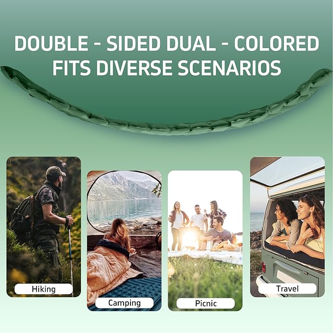 Ultralight Backpacking Sleeping Pad for Camping, with Inflatable Neck Camping Pillow, Lightweight Inflatable Sleeping Pad for Adults, Portable for Hiking, Car Travel - Durable & Comfortable