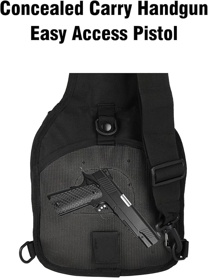 BOMTURN Tactical Backpack-1000D Waterproof Military Backpack/Laser-Cut/CCW Bags Sling Bag Tactical Satchel Shoulder Bag Men