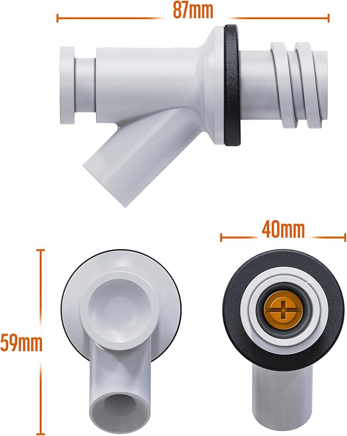 Galvanox 2-PC Set for Yeti Tundra and RTIC Coolers, Replacement Cooler Drain Plug and Push-Button Drink Spigot (White)