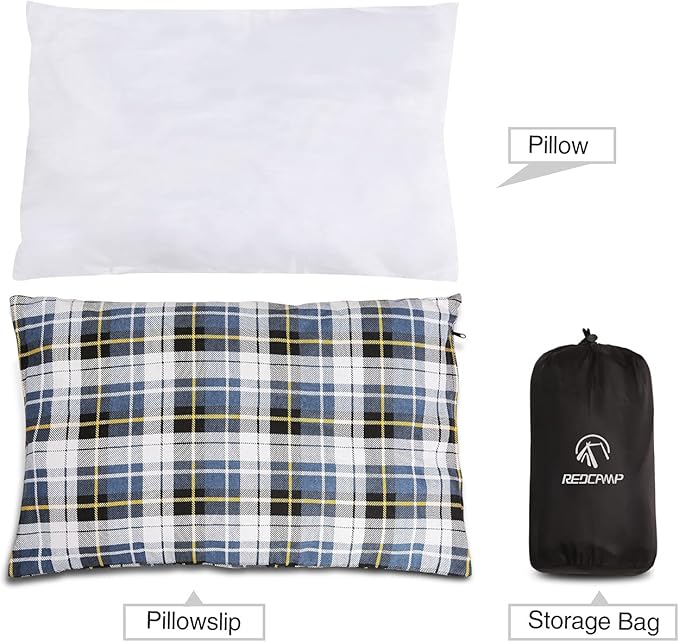 REDCAMP rc16031 Outdoor Camping Pillow Lightweight, 1 Count (Pack of 1), Blue and Grey