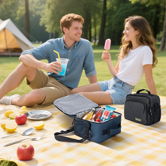 BALEINE Insulated Lunch Bag for Men Women, Leakproof Cooler Bag with Adjustable Shoulder Strap for Work Picnic, Lunch Box for Women Men (Small, Grey)