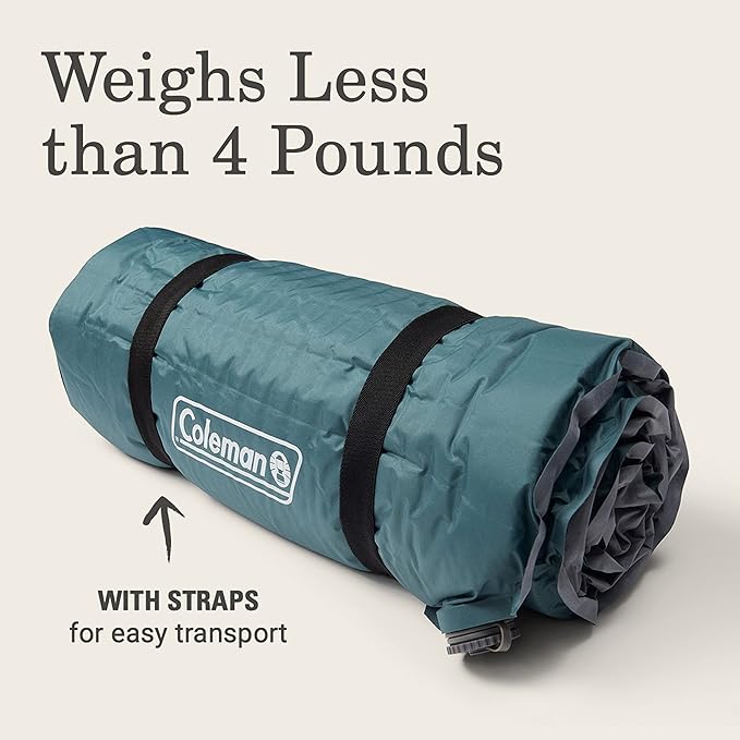 Coleman Silver Springs Self-Inflating Sleeping Pad, Comfortable Camp Pad with Insulating Foam & Durable PVC Coating, Lightweight Sleeping Mat Inflates in Minutes