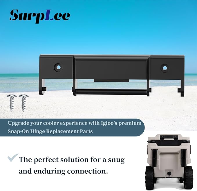 Cooler Hinge Replacement Snap-On Plastic Hinge, Compatible with Igloo TrailMate Coolers, Durable Replacement Parts for Broken or Worn Cooler Hinges